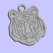 tiger porte-clés bijoux 3d print model - Mito3D