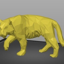 tiger lowpoly art animal decor sculpture 3d print model - Mito3D