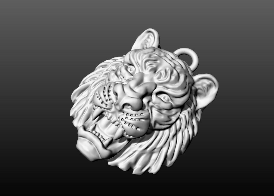 tigre majestade pingente joalheria animal ouro leão animais prata imprimível pingentes arte leopardo Puma leoa África pantera selvagem felino africano 3D print model - Mito3D