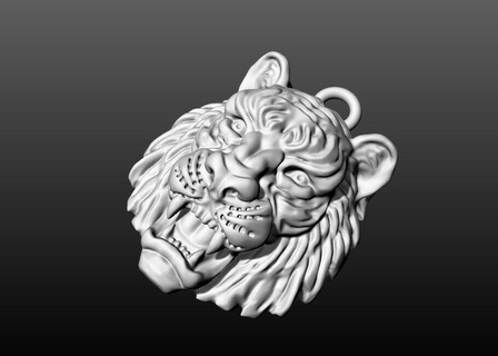 tigre majesté pendentif bijoux animal or Lion animaux argent imprimable pendentifs art léopard puma lionne Afrique panthère sauvage félin africain 3d print model - Mito3D