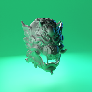 tigre masque art chinois Chine rouille Nouveau an 3d print model - Mito3D