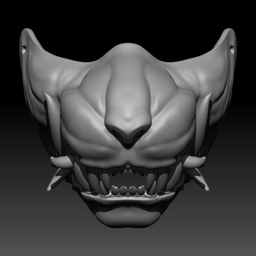tigre menpo maschera 3D print model - Mito3D