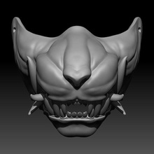 tigre menpo maschera 3d print model - Mito3D