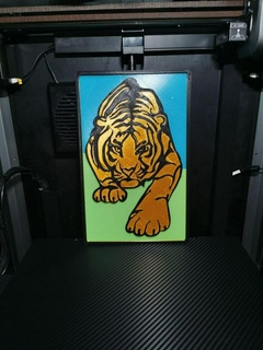 tigre mural 4 cores parede arte desenhando litofanos animal 3d print model - Mito3D
