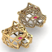 tigre pendente gioielleria oro argento diamante gioiello 3d stampabile 3d print model - Mito3D