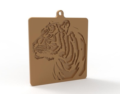 tiger pendant jewelry fashion jewel printable gold animal 3d print model - Mito3D