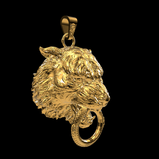 tiger pendant skull & snake jewelry 3D print model - Mito3D