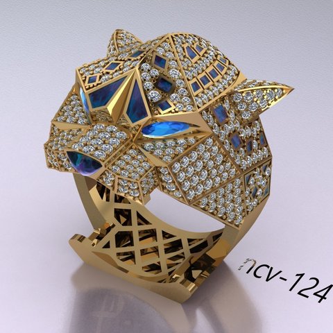 le tigre de l'anneau bijoux 3D print model - Mito3D