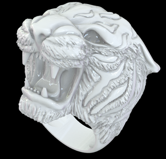 tigre bague animaux animal or félin jungle 3d print model - Mito3D