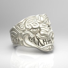 tigre anel pré colombiano asteca maya leão chinês 3d print model - Mito3D