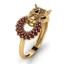 tigre squillare 1 gioielleria oro argento diamante gioiello Fidanzamento nozze moda anello d'oro 3d print model - Mito3D