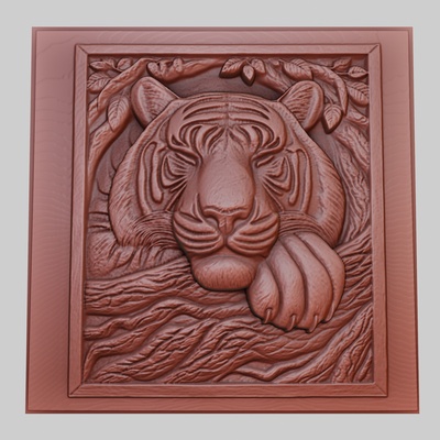 tiger schläft baum 3d drucker modell tier obj stl kunst 3dmodel skulptur tierwelt säugetier vogel reptil raubtier pflanzenfresser meereslebewesen natur druckbar linderung yeggi mito3d 3d print model - Mito3D