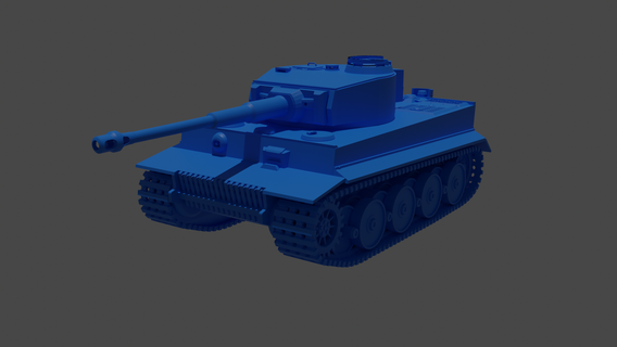 tiger tank - 3d print rotable turret toy ww2 art model 3d print model - Mito3D
