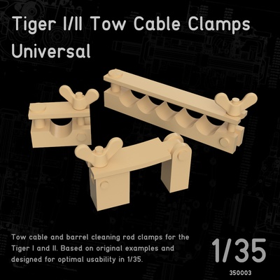 tiger tow cable clamps 1 35 tank scale armor german wehrmacht modelling modeling panzer 3d print model - Mito3D