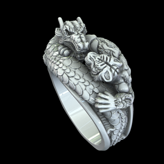 tiger vs dragon ring 3d print model - Mito3D