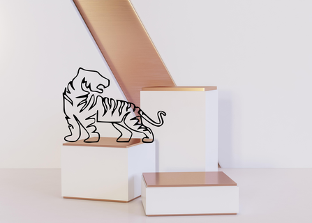 tiger wall art minimalist 3d print model - Mito3D