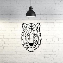 tiger wall sculpture 2d art animal geometric geometry lowpoly low poly 3d print model - Mito3D