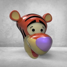 tigrão do punho da gaveta a arte o botão gavetas tigre winnie pooh 3d print model - Mito3D