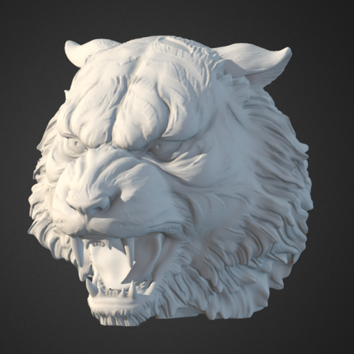 tigger head art tiger animal animals savagge Tiger 3D print model - Mito3D
