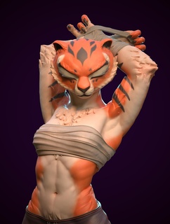 tigresa arte Tigre fêmea animal peludo 3dprint Bonifácio Kungfupanda fantasia personagem modelagem digital 3d 3d print model - Mito3D
