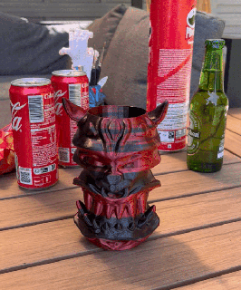 tiki birra coca diavolo statua penna titolare supporto ragazzi moai penne 3d print model - Mito3D