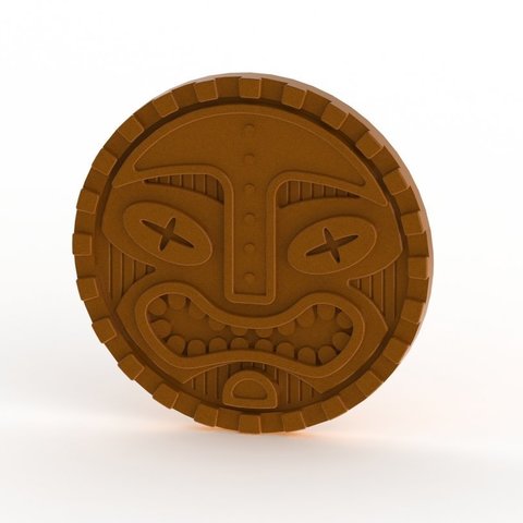 tiki coaster la maison cuisine à manger visage boire 3D print model - Mito3D