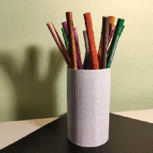tiki coppa penne casa desktop le tazza organizzatore Stampa 3d di vetro il vaso 3d print model - Mito3D
