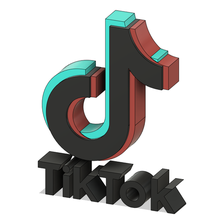 Tick Tack Logo Kunst tik tok 3d print model - Mito3D