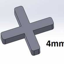 tile crossbar 4mm tool tiling crosspiece perspective parquet flooring 3d print model - Mito3D