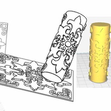 tile emboss roll 15cmx15cm various stmap ceramics 3d print model - Mito3D