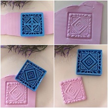 tile mandala imprint clay cookie cutter jewelry earring cutters art earrings 3d print model - Mito3D