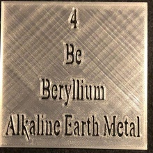 tile stencil - periodic table beryllium 3d print model - Mito3D