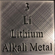 piastrella stencil periodico tavolo elemento 3 li litio 3d print model - Mito3D