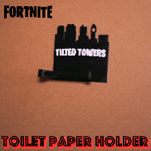 tilted towers toilet paper holder fortnite decor 3d print model - Mito3D
