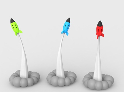 verlassen Planet Kunst Spielzeug drucken Tabelle meme Spaß Rakete Luft Flugzeug Rauch Gadget Platz Schiff Spiel Kinder 3d print model - Mito3D