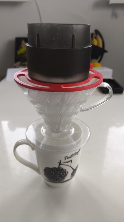 wasser tropfer adapter hario v01 kaffee brauer server tee v02 3d print model - Mito3D