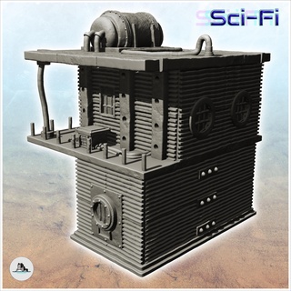 tin building roof generator rounded windows 9 - future sci-fi sf zombie plague post apocalyptique terrain tabletop scifi futuristic science fiction postapo miniatures wargame game accessories building apocalypse wars battletech dnd imperial guard space marines warforged 28mm  3d print model - Mito3D