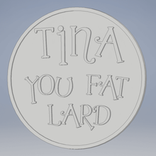 tina fat lard - coaster art llama birthday 3d print model - Mito3D
