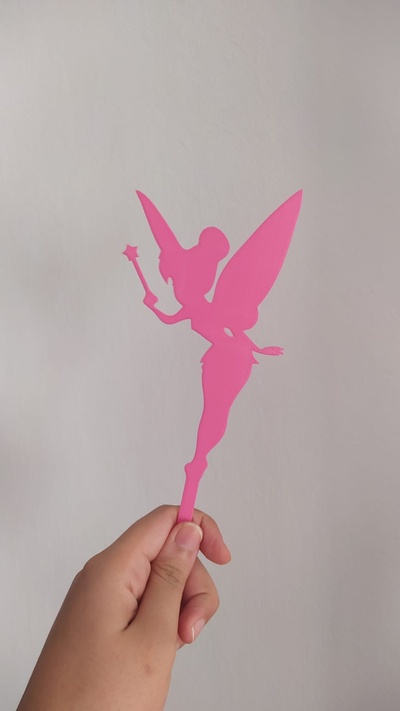 tinkerbell magic fairy cake topper birthday kid boy girl children bell star wand event party 3d print model - Mito3D