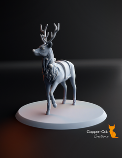 tinsel festive reindeer mount Game tabletop mini dnd dungeons and dragons christmas deer 3d print model - Mito3D