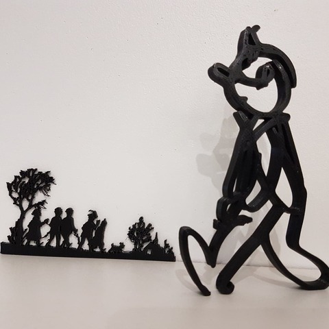 tenten alphart kroki herge çeşitli heykelcik siluet 3D print model - Mito3D