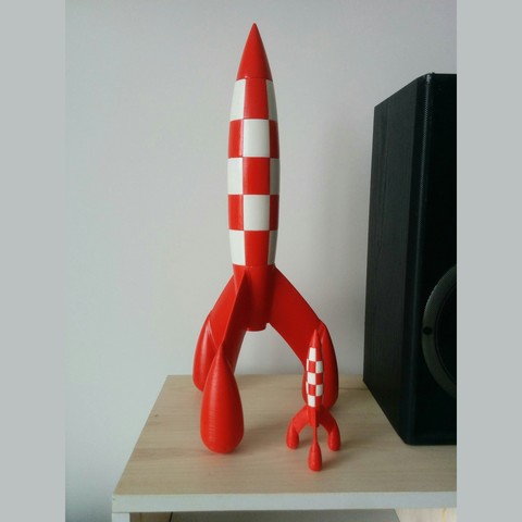 tintin foguete jogo girassol desenhado bd bandagem 3D print model - Mito3D