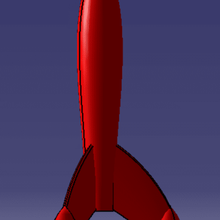 Tintin fusée lanceur jouet art 3d print model - Mito3D