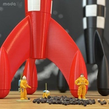tintin rocket - salt pepper tin tim & struppi cooking mill fusee grinder comic cartoon 3d print model - Mito3D