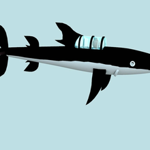 Tenten denizaltı Köpekbalığı sous marin devir hayvan oyuncaklar araç oyuncak 3d print model - Mito3D