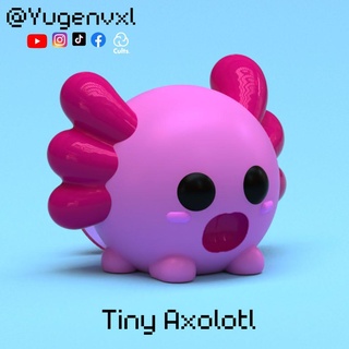 minuscule axolotl figure original personnage afficher kawaii mignonne 3d print model - Mito3D