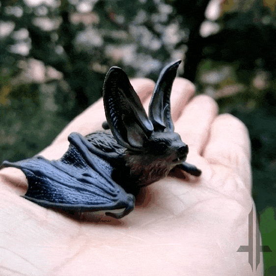 minuscule gros oreille chauve souris sculpture animal collectionner halloween décoration créature jouet mignonne peindre miniature figure mini art faune noël horreur réaliste 3D print model - Mito3D