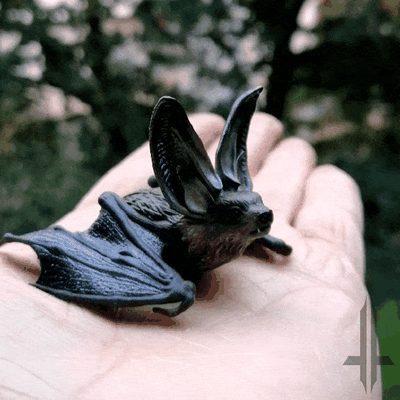 tiny big eared bat sculpture animal collectible halloween decoration creature toy cute paint miniature figure mini art wildlife christmas horror lifelike 3d print model - Mito3D