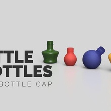 tiny bottles pet bottle cap size container petbottle screw storage containers 3d print model - Mito3D