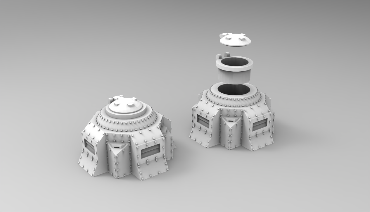 tiny bunker foxhole tank tabletop wargaming 28mm alternate model rogue sculpts pattern russ games 3D print model - Mito3D